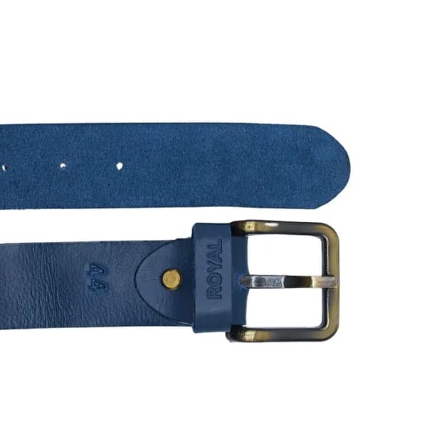 ROYAL Hand Crafted Leather Belts (Blue, 38)
